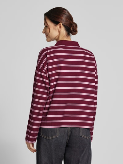 Tom Tailor Denim Koszulka polo o kroju regular fit z mieszanki bawełny Bordowy 5