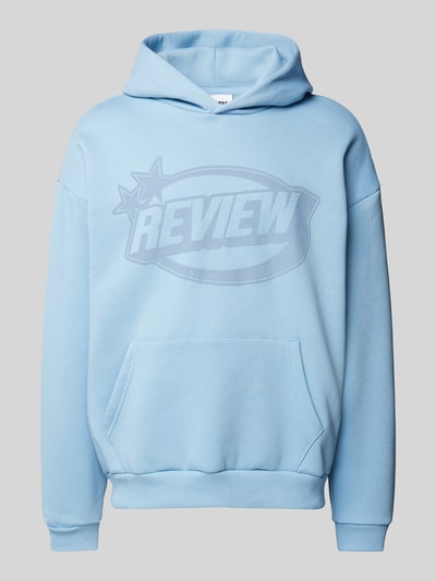 REVIEW Hoodie mit Kapuze Rauchblau 2