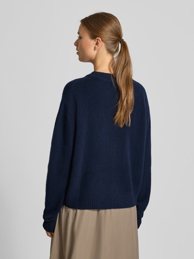 Christian Berg Woman Kaschmirpullover mit gerippten Abschlüssen Dunkelblau 5