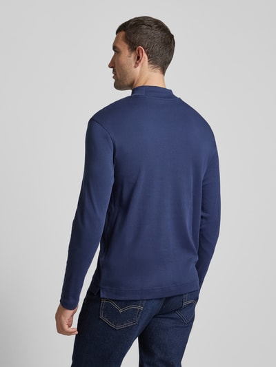 Christian Berg Men Longsleeve mit geripptem Stehkragen Dunkelblau 5