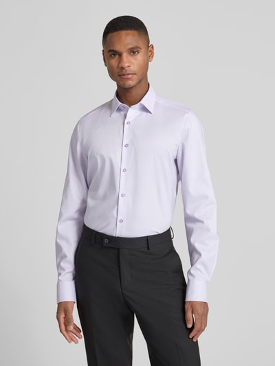 OLYMP Level 5 Slim Fit Businesshemd aus Baumwoll-Mix mit Kentkragen Flieder 4