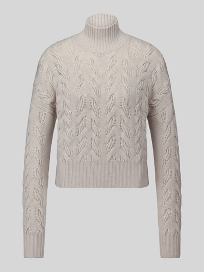 Max Mara Studio Pullover aus Wolle Kaschmir mit Zopfmuster Beige Melange 2