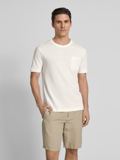 Marc O'Polo Regular Fit T-Shirt aus weichem Slub Jersey Offwhite 4