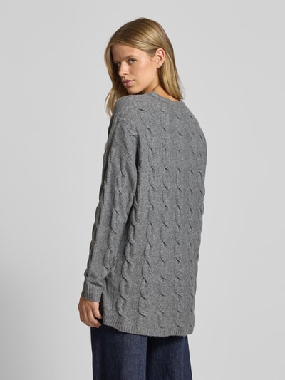 Only Regular Fit Strickpullover mit Strukturmuster Modell 'JEANETTE' Mittelgrau Melange 5
