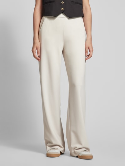 Raffaello Rossi Wide fit stoffen broek met elastische band Offwhite - 4