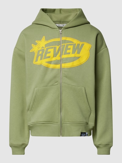REVIEW Sweatjacke mit Label-Print Schilf 2