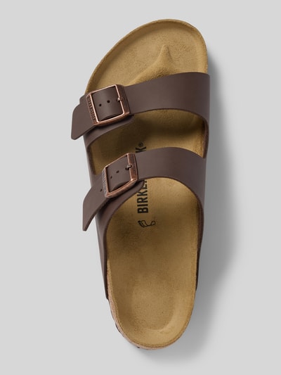 Birkenstock Instappers met brede riempjes, model 'Arizona' Donkerbruin - 3