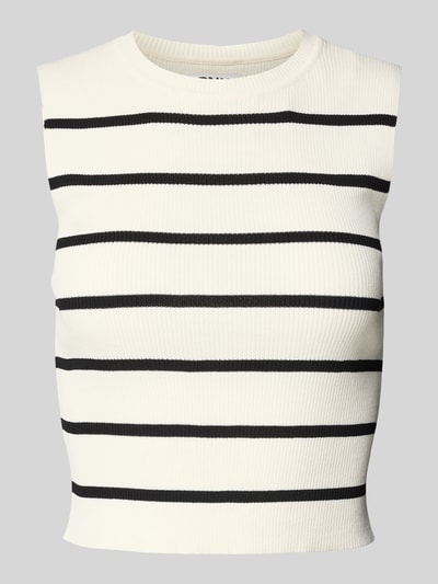 Only Slim fit korte top van viscosemix Offwhite - 2