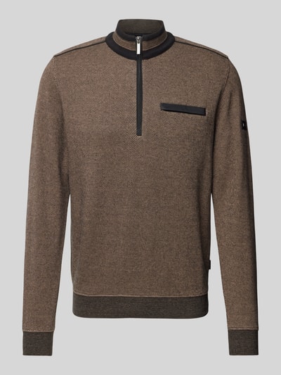 bugatti Sweatshirt mit Stehkragen Sand 2