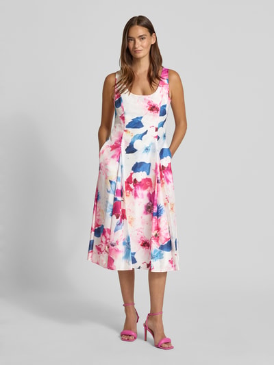 Vera Mont cocktailjurk met diepe ronde hals Felroze - 4
