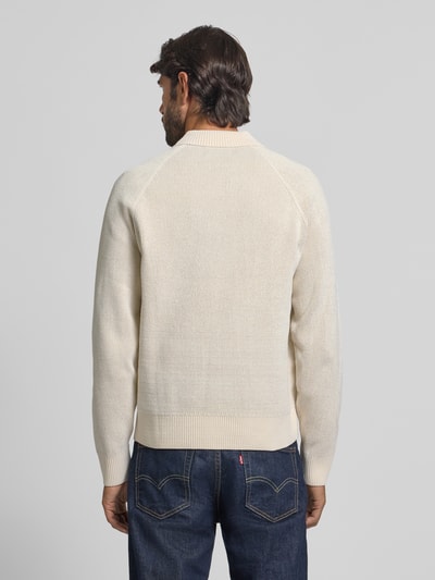 JAKE*S STUDIO MEN Strickpullover mit Polokragen Ecru 5