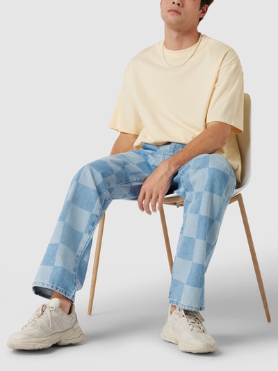 REVIEW Loose Fit Jeans mit Karomuster Blau 1