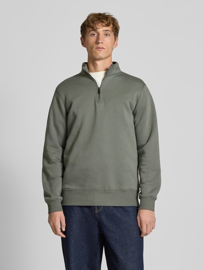 Only & Sons Regular Fit Troyer aus Baumwoll-Mix Modell 'CERES' Hellgrau 4