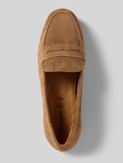 Productfoto, Loafer aus echtem Veloursleder van Tamaris, look: effen, afgeronde punt van de schoen, plat, comfortmodel/open, geprofileerde zool, gestructureerd, materiaalverwerking: velours, materiaal: echt leer.