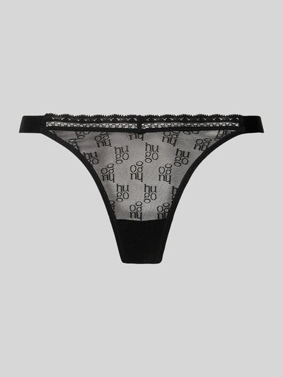 HUGO String met kant, model 'SARTORIAL' Zwart - 1