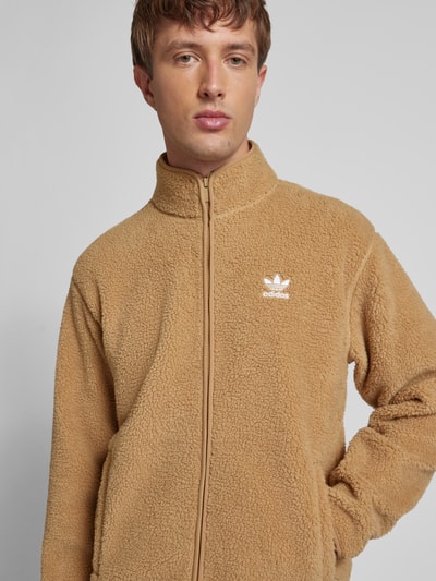 adidas Originals Regular Fit Sweatjacke mit Logo-Stitching Modell 'Essentials' Mittelbraun 3