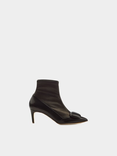 Rupert Sanderson Ankle Boots aus Leder mit Zierschnalle black