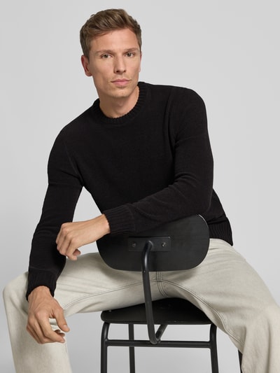 Only & Sons Regular fit gebreide pullover met ronde hals, model 'ETHAN' Zwart - 3