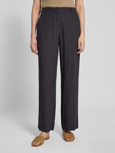 MSCH Copenhagen Straight leg linnen broek met steekzakken, model 'Pennie Ginia' Antraciet - 4