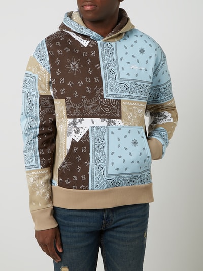 REVIEW Hoodie met all-over motief, model 'Bandana'  IJsblauw - 4