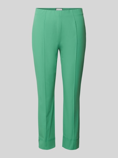 SEDUCTIVE Slim fit capribroek met vaste persplooien Groen - 2