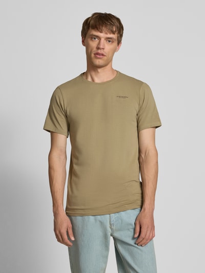 G-Star Raw Slim Fit T-Shirt mit Label-Print Schlamm 4