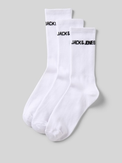 Jack & Jones Sokken met logostitching in een set van 3 paar, model 'Melvin' Wit - 1