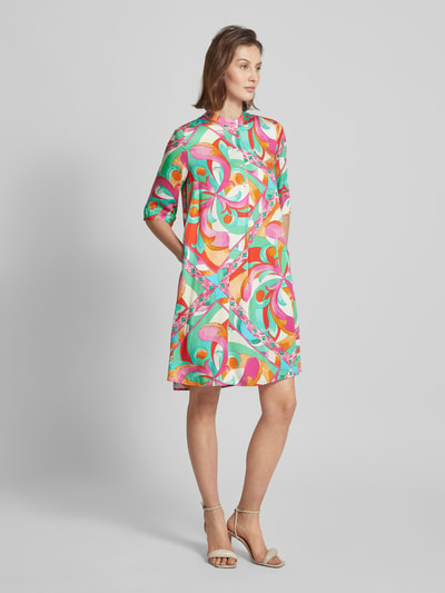 Emily Van den Bergh Knielange jurk met all-over print Felroze - 1