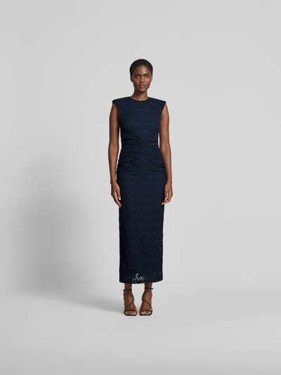 ROTATE Maxikleid mit Rundhalsausschnitt Dunkelblau 4