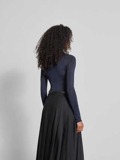 Self-Portrait Bodysuit im semitransparentem Design Dunkelblau 5