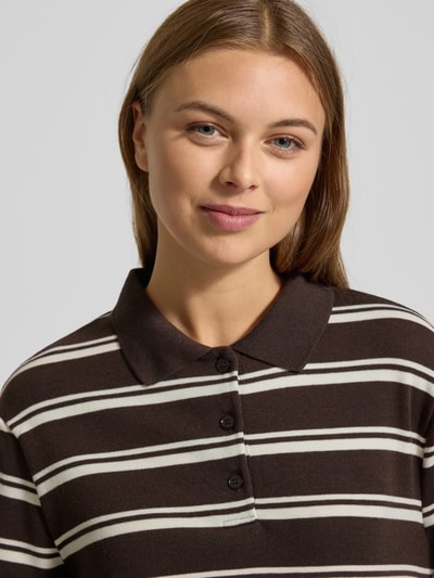 Mango Poloshirt mit Knopfleiste Modell 'AUSTIN' Dunkelbraun 3