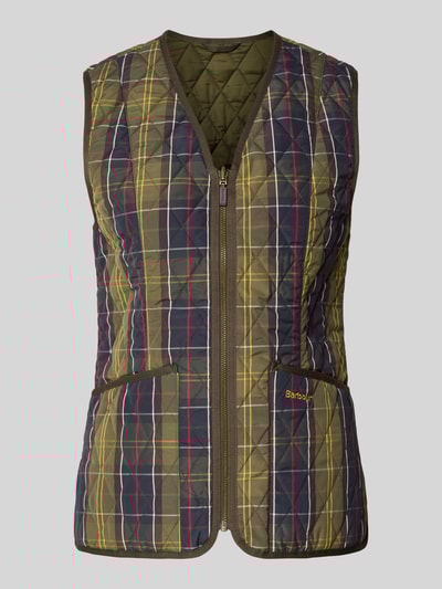 Barbour Regular fit gilet met all-over motief, model 'TARTAN BETTY LINER' Olijfgroen - 2