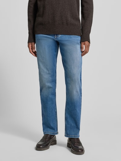 Christian Berg Men Regular fit jeans in used-look Blauw - 4