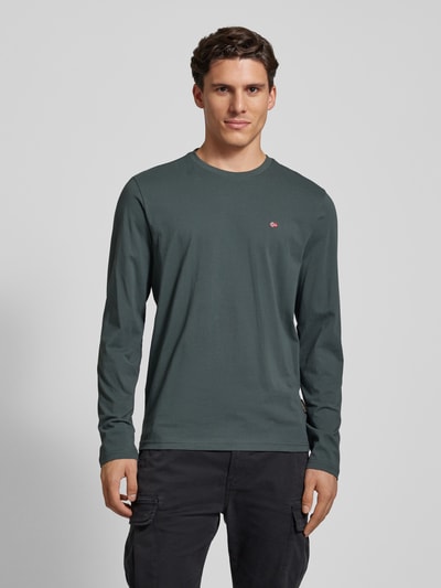 Napapijri Longsleeve mit Label-Stitching Khaki 4