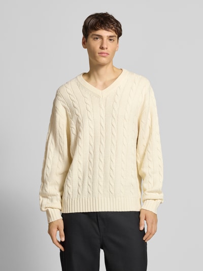 Redefined Rebel Strickpullover mit gerippten Abschlüssen Modell 'PELLE' Offwhite 4