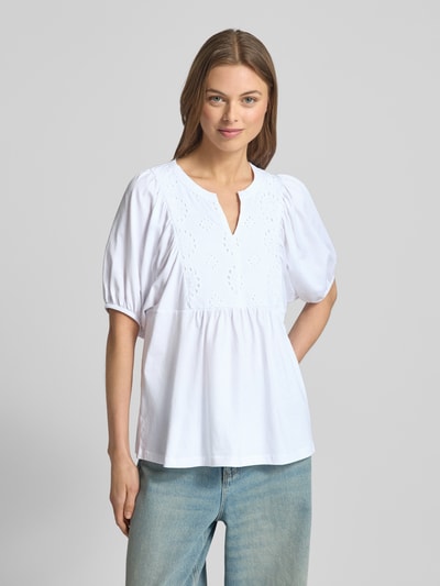 Soyaconcept Bluzka o kroju relaxed fit z haftem angielskim model ‘LORAINE’ Biały 4