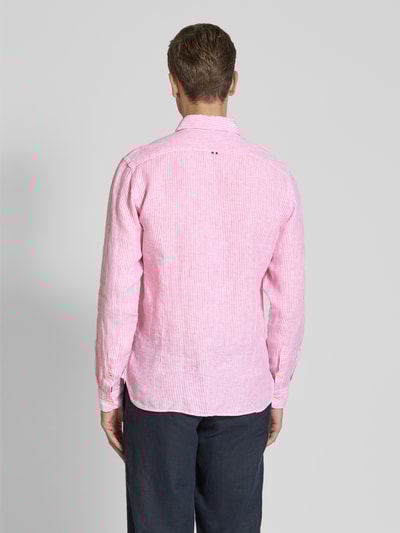 FIL NOIR Regular Fit Businesshemd aus reinem Leinen Modell 'ROMA' Pink 5