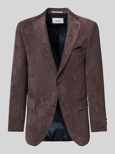 Carl Gross Regular Fit 2-Knopf-Sakko mit Reverskragen Modell 'Theo' Dunkelbraun 2