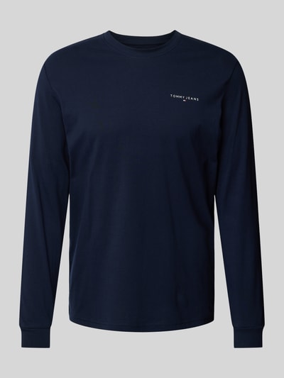 Tommy Jeans Slim Fit Longsleeve mit Label-Print Marine 2