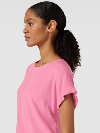 Montego Blusenshirt aus reiner Viskose mit Kellerfalte Pink 3