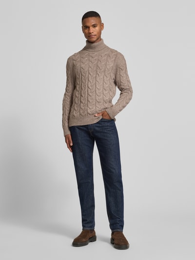 GRAN SASSO Sweter z dzianiny z golfem Piaskowy 1