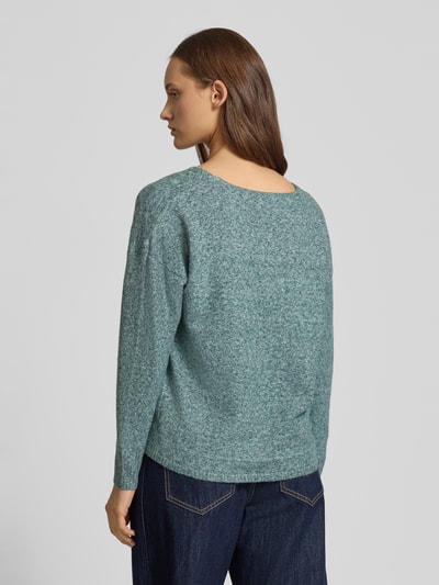 Only Sweter o kroju regular fit z dekoltem w serek model ‘RICA LIFE’ Butelkowy zielony melanż 5