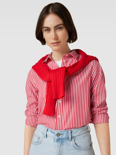 Gant Bluzka koszulowa z bawełny ze wzorem w paski Czerwony 3