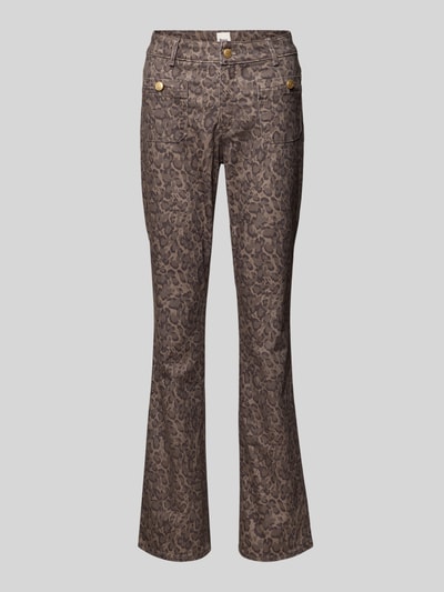 Brax Flared stoffen broek met achterzakken, model 'SHAKIRA' Donkerbruin - 2