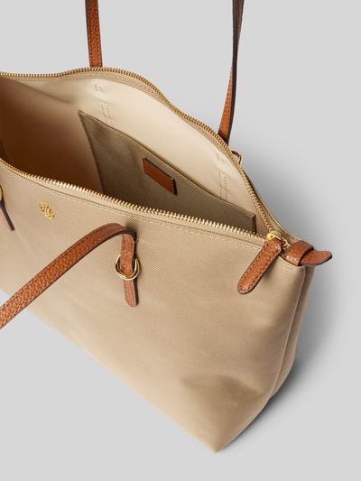 Lauren Ralph Lauren Handtasche mit Label-Applikation Modell 'KEATON' Taupe 4