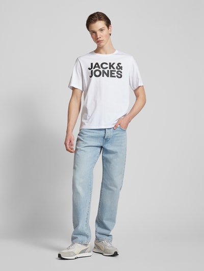 Jack & Jones T-Shirt mit Label-Print Modell 'CORP' Weiss 1