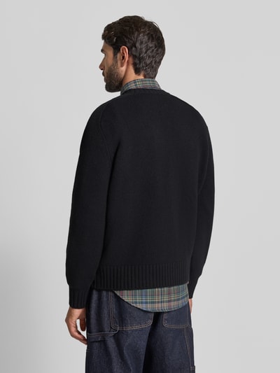 Lacoste Relaxed Fit Strickpullover aus Woll-Mix Black 5