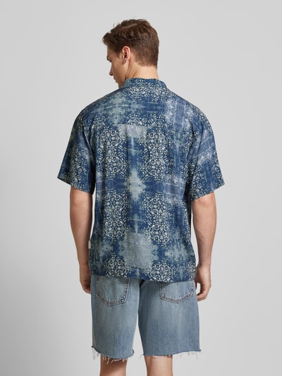 Redefined Rebel Regular fit vrijetijdsoverhemd met all-over print, model 'FLAKE' Donkerblauw - 5