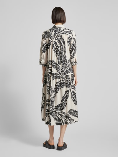 Milano Italy Midi-jurk met all-over print Zwart - 5