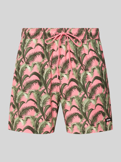 BOSS Regular Fit Badeshorts mit Allover-Muster Modell 'PIKE' Lachs 1